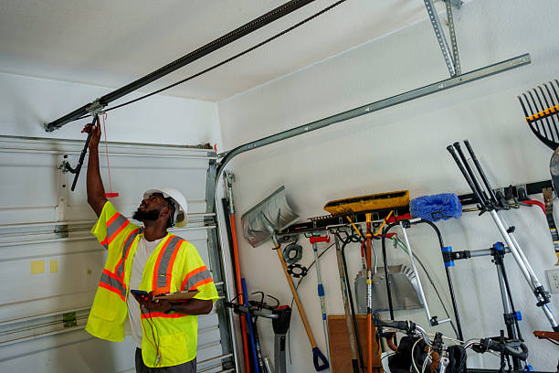 Professional Garage Door Installation technician working in Wolcottville, IN